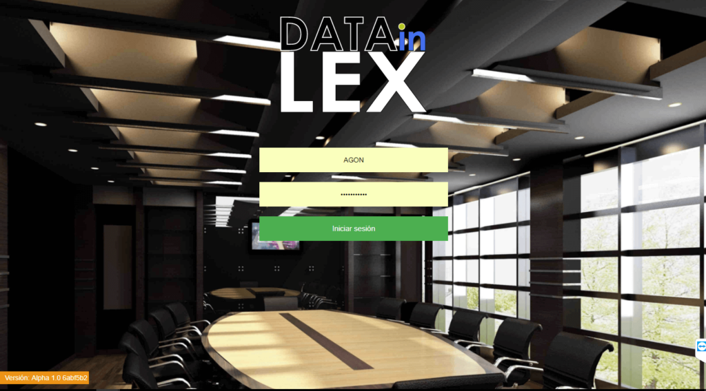 DATAinLEX Login Sistema de Gestión Jurídico DATAinLEX