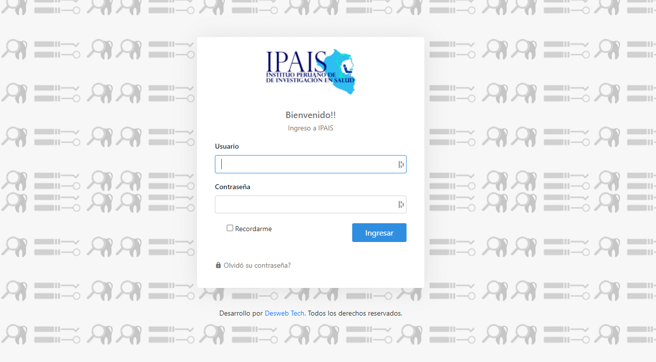 Sistema Odontograma Login IPAIS Sistema Odontograma Login IPAIS