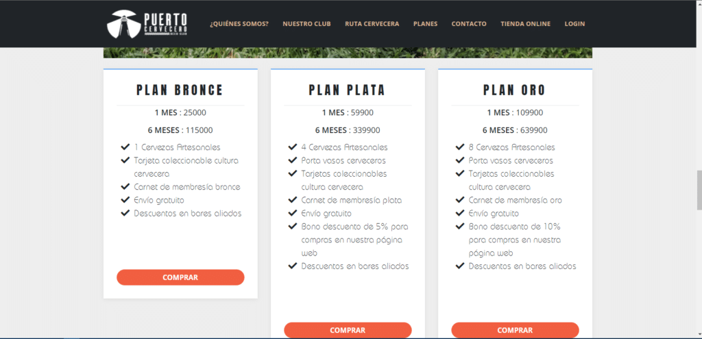 Puerto Cervecero Planes Página web comprar planes de Cerveza
